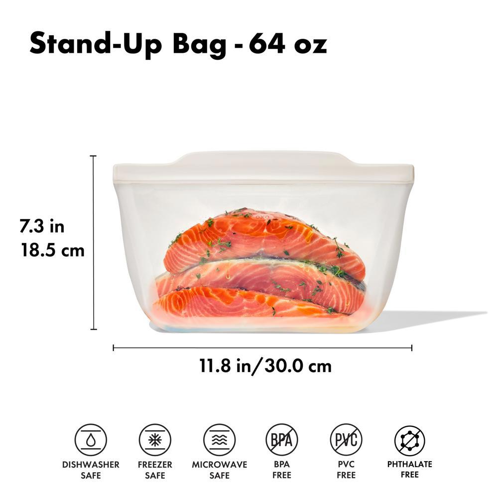 Oxo Goodgrips Silicone Reusable Bag Oat Stand-Up Half Gallon
